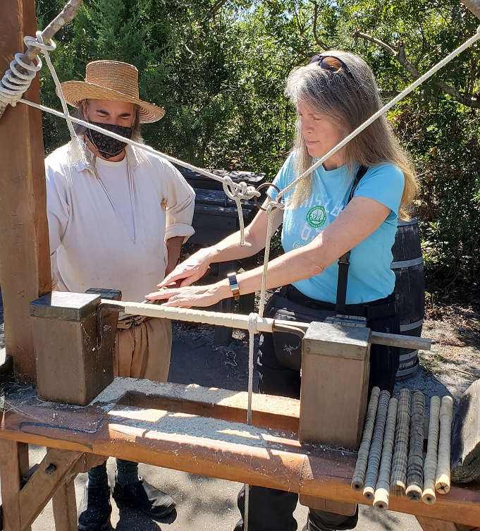 Foot-powered lathe - Roanoke Island Festival Park