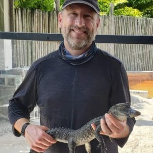 Holding a gator